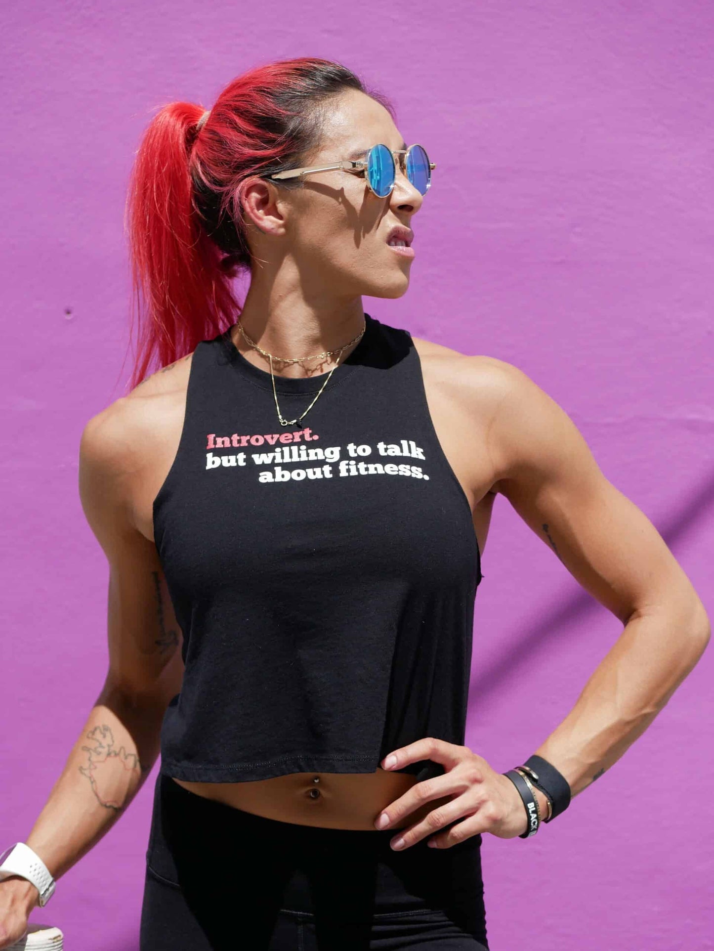 Introvert, But Willing To Talk About Fitness Women's Tank